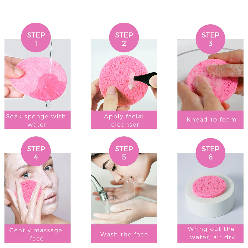 100% Natural Cellulose Compressed Facial Sponges OEM Produce - Image 4