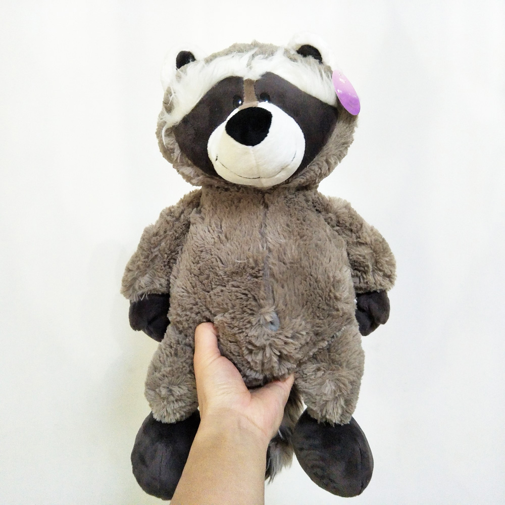 Grey raccoon cartoon children plush toy doll - Image 3